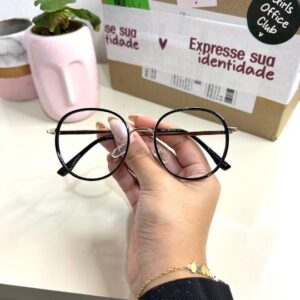 Armação Redonda Dourada Com Preto